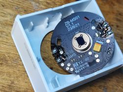 Inside the Sonoff SNZB-03 Sensor Inside of the Sonoff SNZB-03 sensor showing the PCB and electronic components.