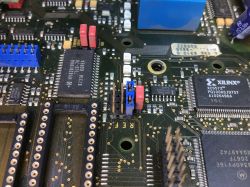 Interior of the old Saia PCD2.M120 automation controller with expansion modules