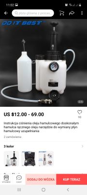 Dyskusja o zestawach do odpowietrzania hamulców: porównanie cen Allegro i AliExpress
