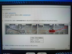 Zrzut ekranu z instrukcją podłączania kabla KTAG do złącza ECU