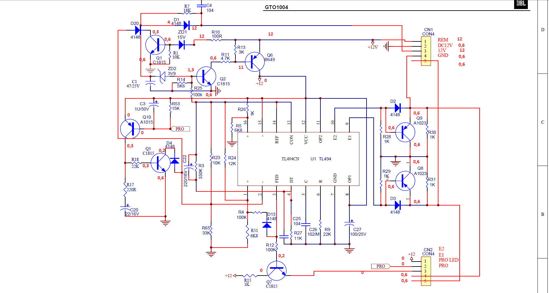 Jbl gto 506c схема подключения