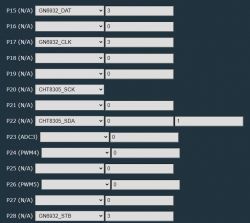 Screenshot of pin configuration settings for driver GN6932.