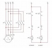 Schemat elektryczny z połączeniami dla silnika trójfazowego