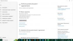 Ekran ustawień zabezpieczeń Windows 10 z ochroną przed wirusami.