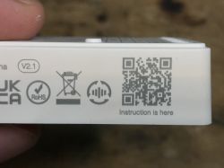 Informational Sticker on Miboxer FUT037W+ Controller Sticker with QR code and markings on LED controller