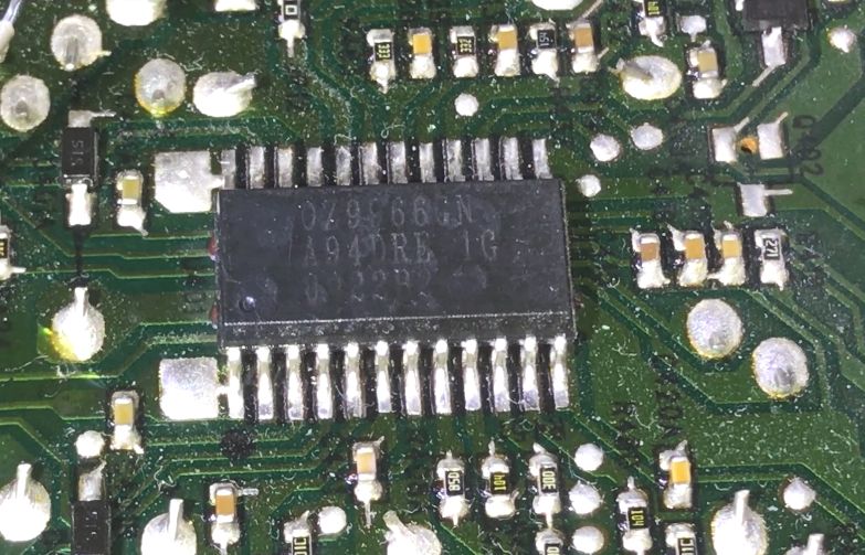 Image of a circuit board with an integrated circuit and electronic components.