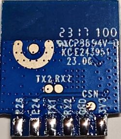 Rear view of the CB2S module with visible markings and pins.