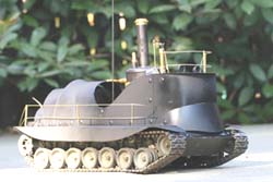 Zdalnie sterowany czołg parowy