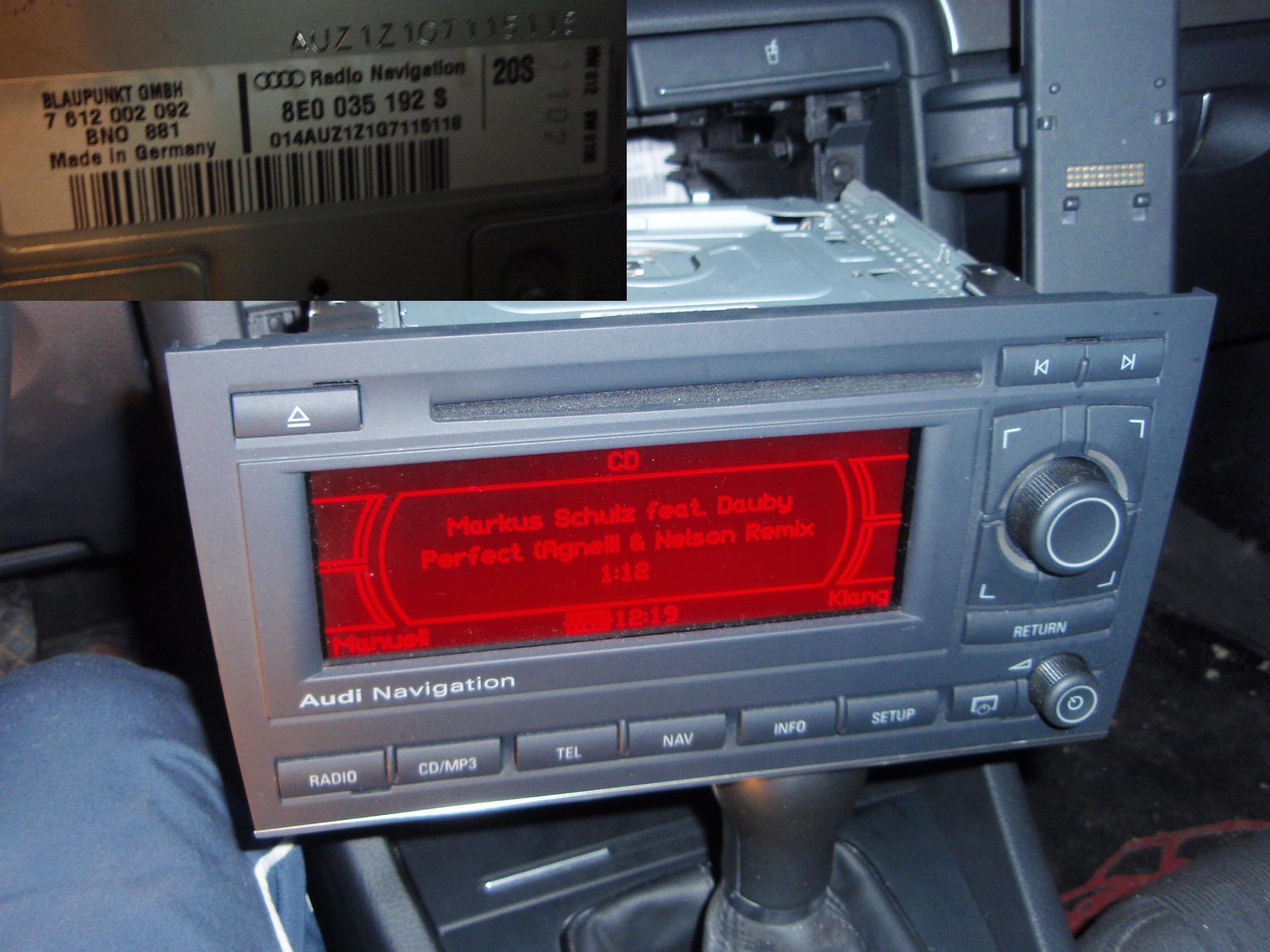RadioNavi Audi A4 2007r nie można wyciagnąć płyty.