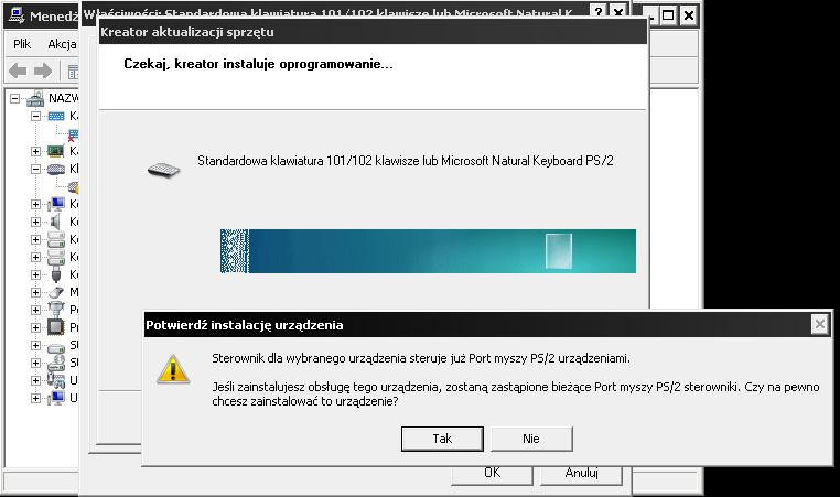 Błąd kodu 28 przy instalacji sterowników na Windows XP SP3 - brak pliku