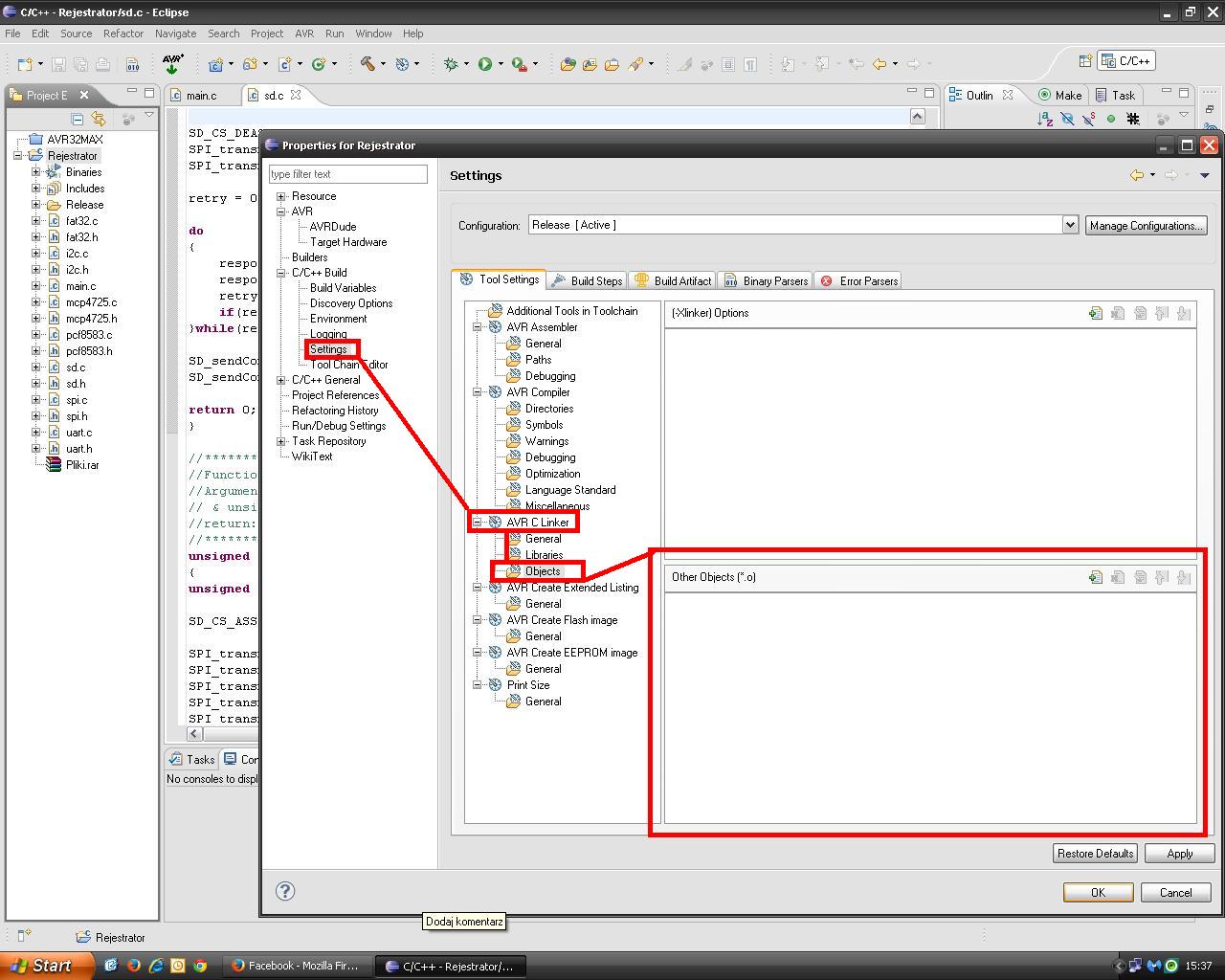 Настройка eclipse avr linux