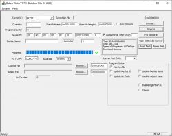 Screenshot of Beken Writer V1.75 software used for firmware updates.