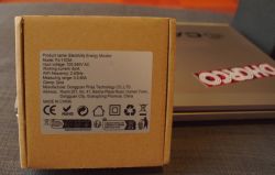 Label on the box of PJ-1103A energy monitor by Dongguan Pinjia Technology CO, LTD.