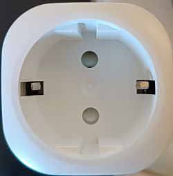 Close-up view of an electrical socket.