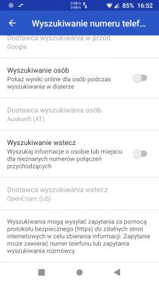 Android, a zdalne publiczne katalogi numerów telefonicznych