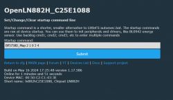 OpenBeken: Module Startup Settings OpenBeken interface with startup settings for module