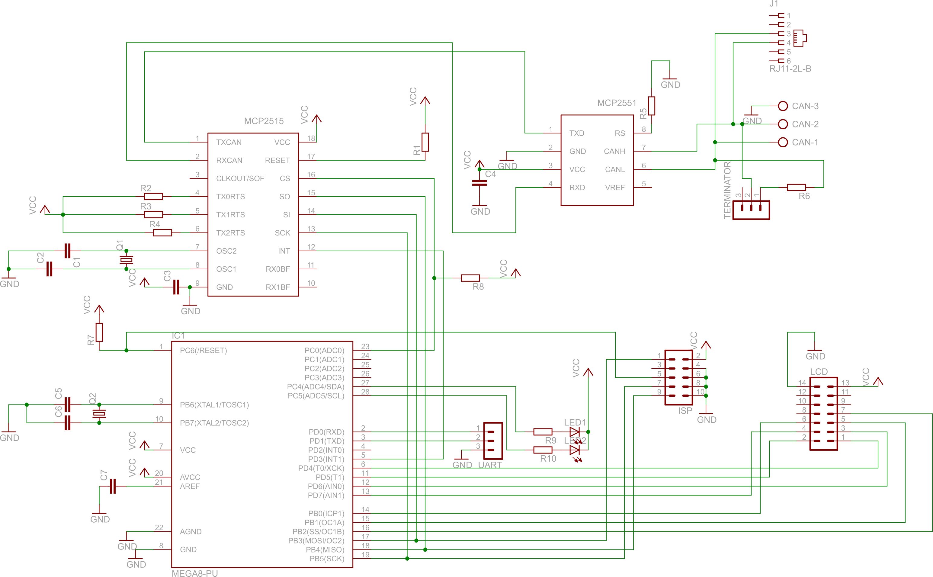 Mcp2515 схема подключения