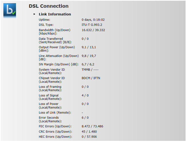 Dlaczego router VDSL Technicolor nie zwiększa prędkości powyżej 20,835 Mbit/s?