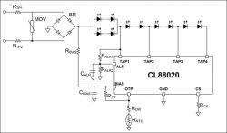 Schemat układu zasilacza LED z CL88020