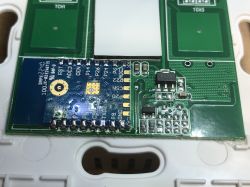 CB3S Module in WiFi Switch Close-up of the CB3S module in a WiFi switch.