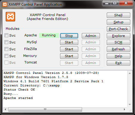 XAMPP na Windows Vista - localhost nie ładuje się po reinstalacji