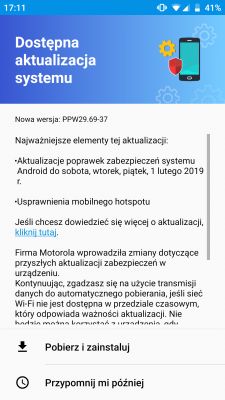Motorola X4 - Błąd aktualizacji Androida, zatrzymuje się na 5%