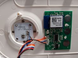 Interior of Desk Lamp with WB3S Module Interior of a desk lamp with Qi charger and WB3S electronic module.