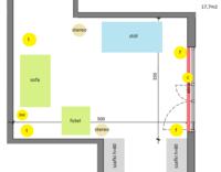 Pokój 18m2 - rozmieszczenie kolumn z kina domowego