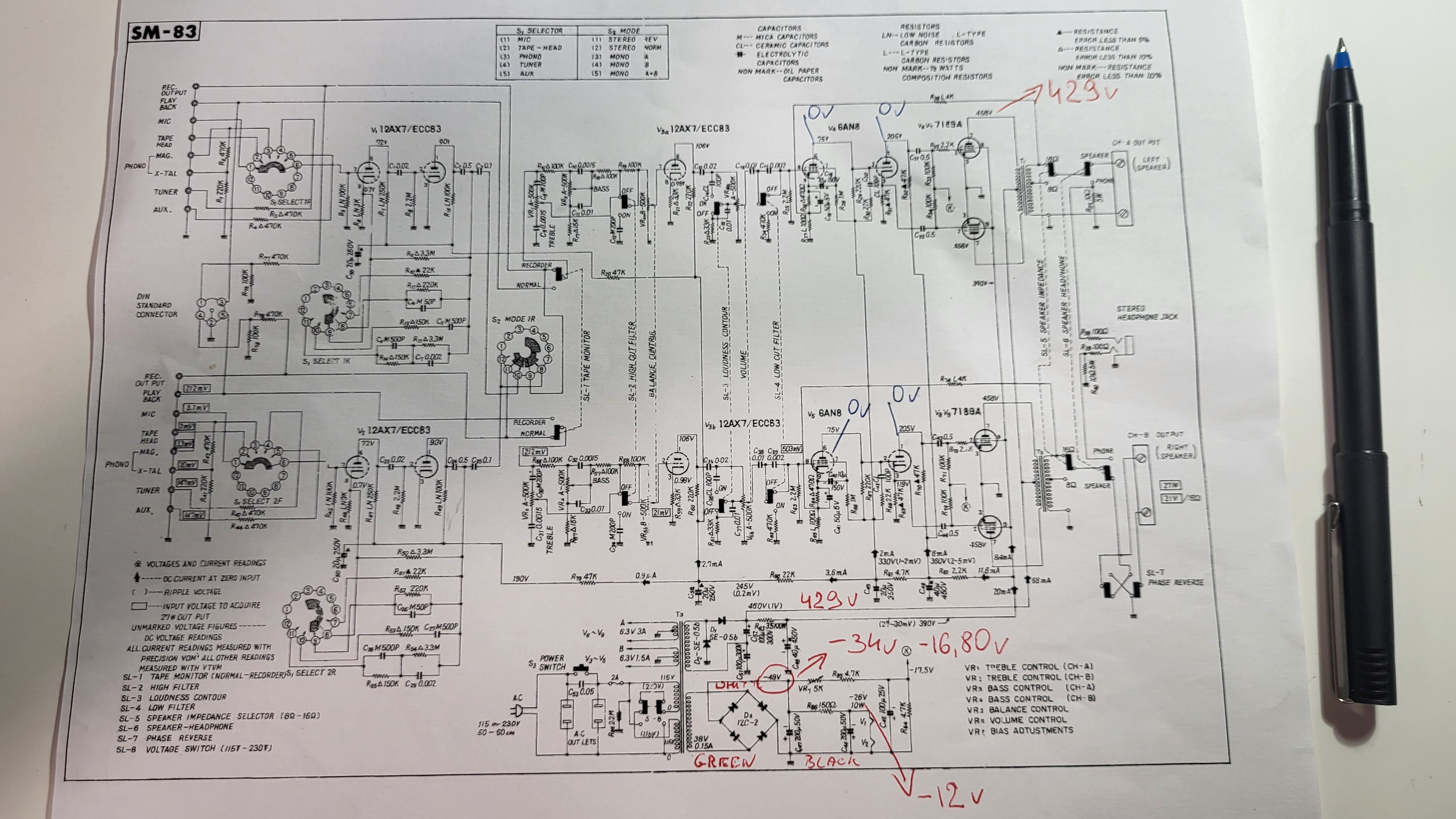 Wzmacniacz Pioneer SX83 - przegrzewający się rezystor R83 3.5K