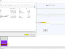 Screenshot of a program with an open window for saving a binary file.