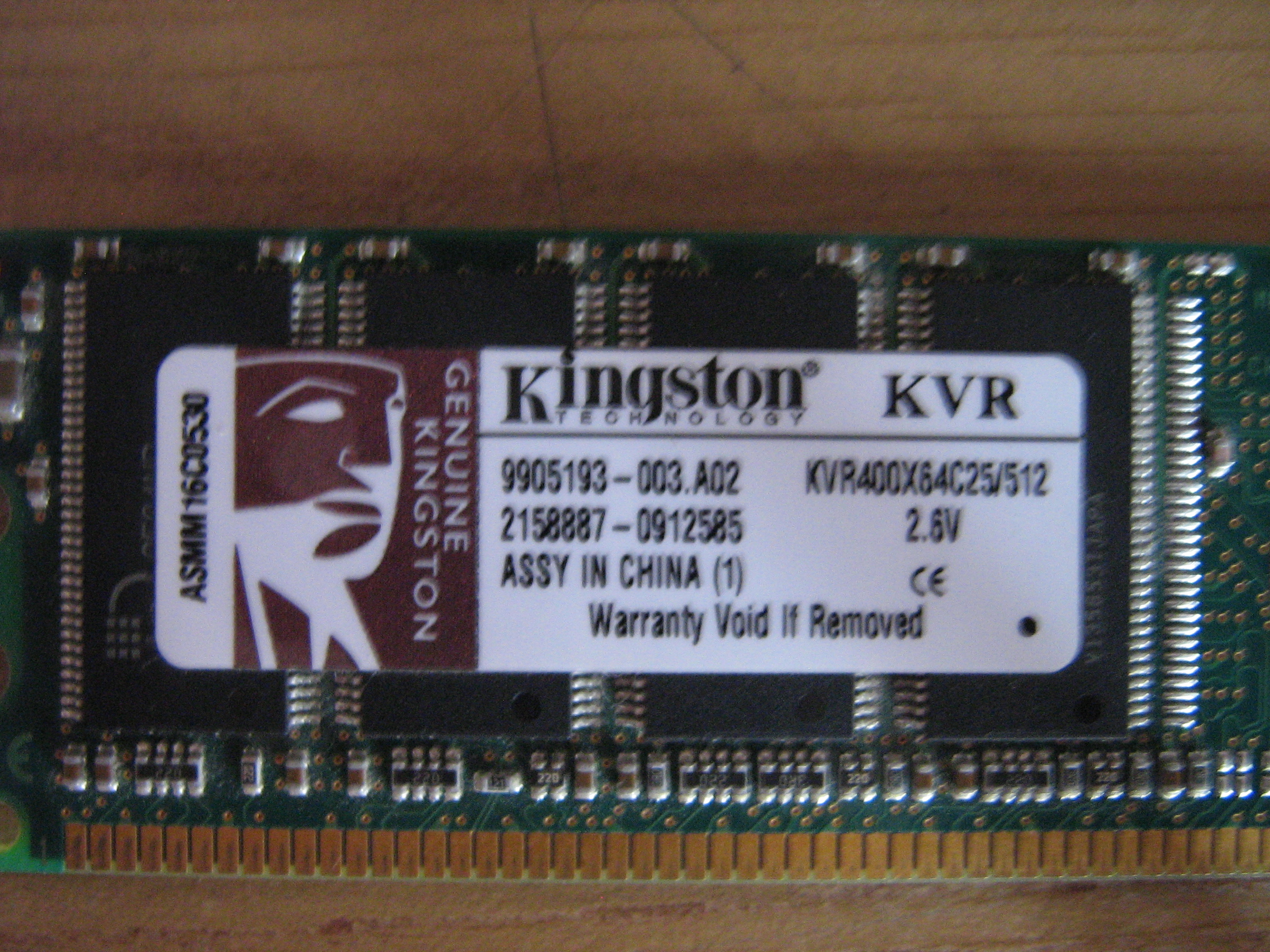 Kvr400x64c25 512 kingston тип ddr