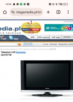 Zdjęcie telewizora LCD Samsung LE27S71B na stronie internetowej Megamedia.