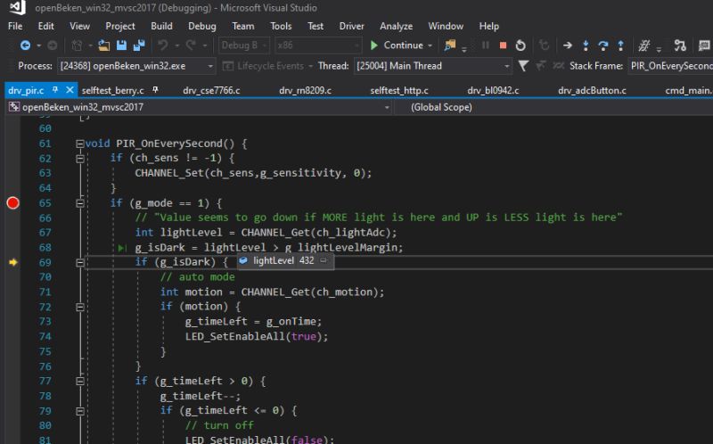 Source Code in Visual Studio – C Language Screenshot of Visual Studio editor showing C source code.