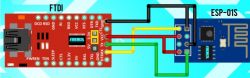ESP-01S and FTDI Connection Diagram showing ESP-01S connection with FTDI adapter