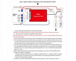 Schemat połączeń modułu BMS DALY dla oddzielnego portu