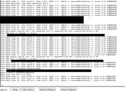 Screenshot showing a log with informational messages regarding network configuration.