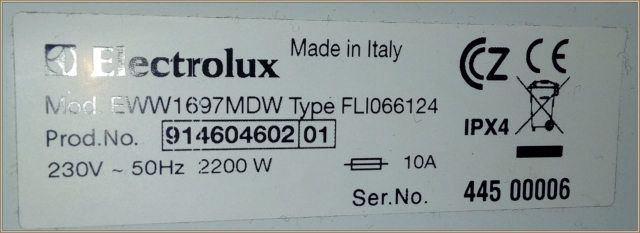 Electrolux EWW1697MDW - Gdzie znaleść rok produkcji pralko-suszarki?