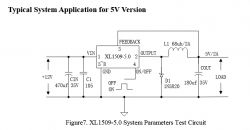 Schemat elektryczny układu scalonego XL1509-5.0 do zastosowań 5V.