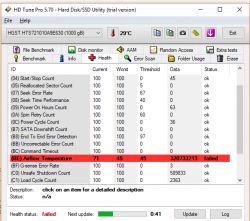 hdd w nowym laptopie - airflow temperature failure, hdtune sugeruje wymiane
