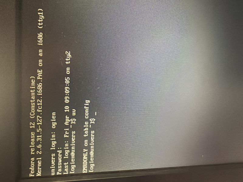 Adabas/Natural Fedora 12 - EMRDONLY on table config przy starcie uv