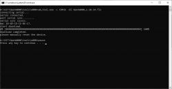 Terminal window showing the flashing process of the W801 device.