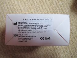 Manufacturer Label on MOES Plug Packaging Manufacturer label on the packaging of the MOES smart plug.