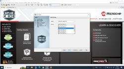 Screenshot of MPLAB X IDE version 5.35 with the device selection window displayed.