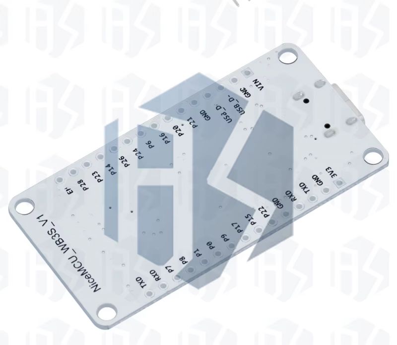 NiceMCU WB3S Board - Pin Labels View NiceMCU WB3S development board with pin labels