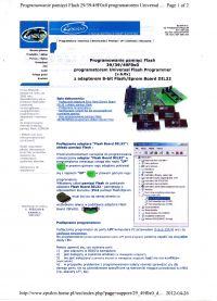 Ustawienia jumperów dla Universal Flash Programmer 6.03 z Flash Board PLCC32 29F010