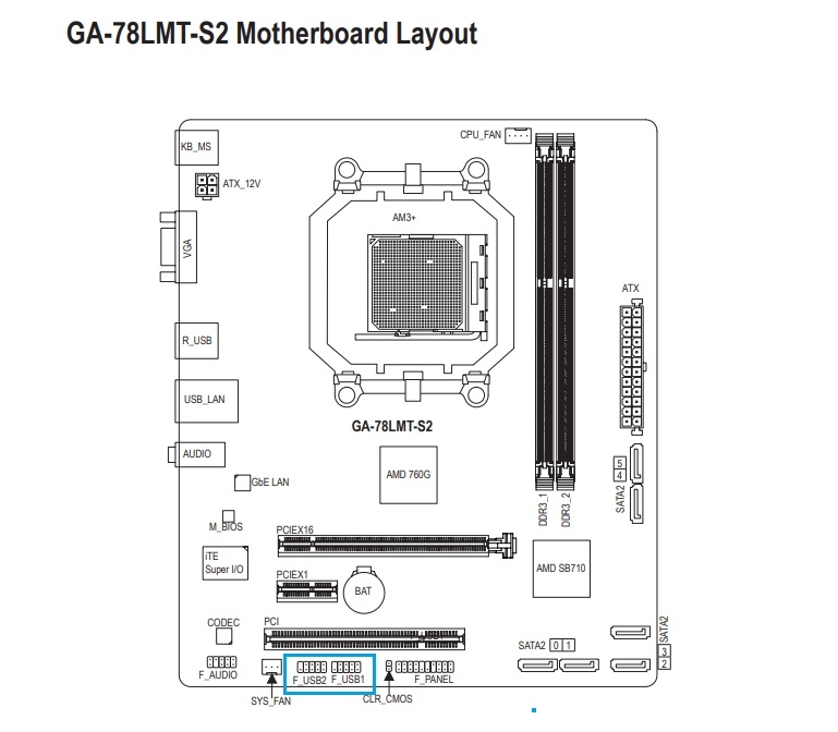 Схема подключения gigabyte ga 78lmt s2