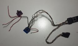 BME680 and CB2S modules connected by wires on a white background.