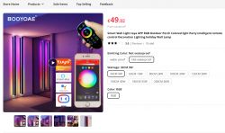 Smart Wall Light with Tuya App Product display of Smart Wall Light with Tuya app and remote control.