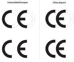 CE Logos Comparison Comparison of CE logos of the European Union and Chinese export.