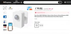 Image of the Tuya Fengdu Smart WiFi PIR Motion Sensor.